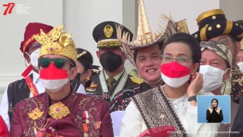 Tersorot Kamera : Para Menteri Jokowi Pakai Pakaian Adat di Upacara HUT RI ke-77