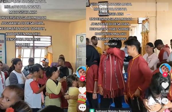 Viral Acara Perpisahan Mahasiswa KKN UGM dengan Warga Kampung di Maluku Dibanjiri Air Mata