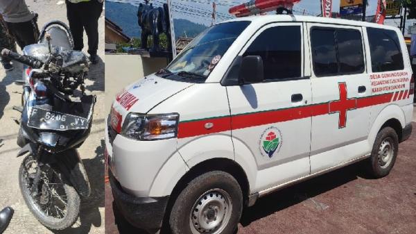 Diduga Kurang Waspada saat Nyetir, Ambulans Tabrak Pengendara Motor hingga Terpental