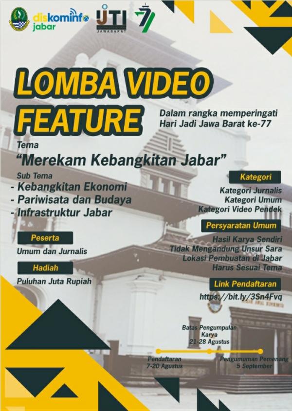 Lomba Video Feature Dalam Rangka HUT Ke-77 Propinsi Jawa Barat, Catat Syarat dan Pendaftaran-nya!