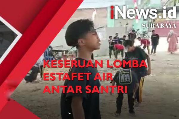 Video Keseruan Lomba Estafet Air Antar Santri