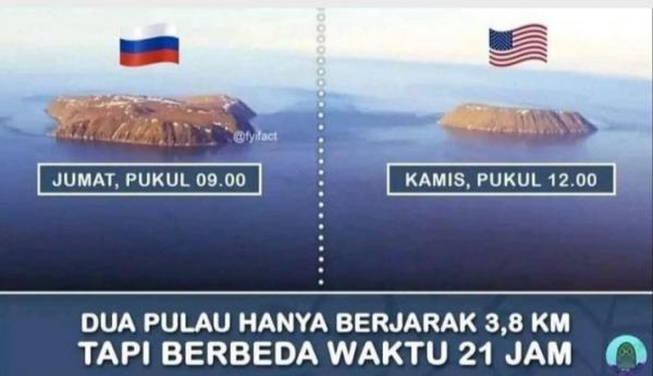 Dua Pulau Berjarak 3,8 KM, Namun Perbedaan Waktu Terpaut 21 Jam