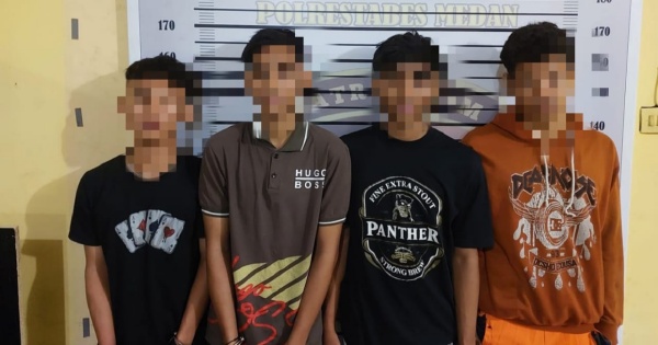 4 Remaja Komplotan Geng Motor Sadis di Medan Dicokok Polisi