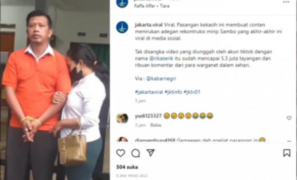 Viral! Pasangan Ini Ikuti Gaya Ferdy Sambo dan Istri, Netizen: Mirip Banget