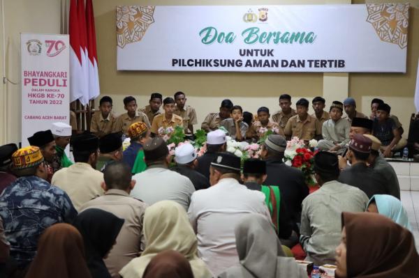 Wujudkan Pilchiksung Aman Polres Aceh Barat Gelar Doa Bersama