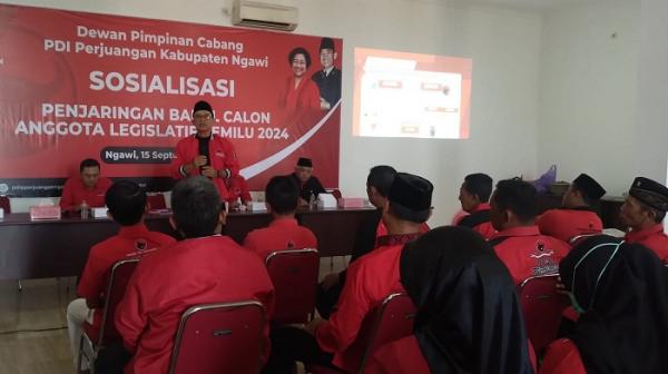 DPC PDIP Ngawi Gelar Sosialisasi Penjaringan Bacaleg Untuk Pemilu 2024
