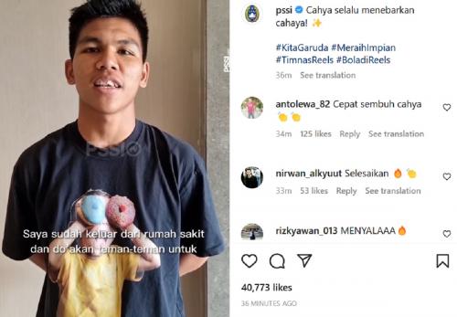 Pulang dari Rumah Sakit, Cahya Supriadi  Langsung Minta Dukungan buat Timnas Indonesia U-20