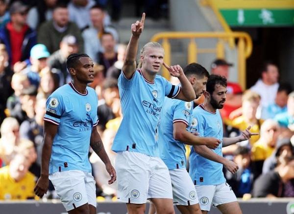 Menang 3-0 Atas Wolverhampton Wanderers, Erling Haaland Haus Gol Bawa Manchester City Pemimpin Klase
