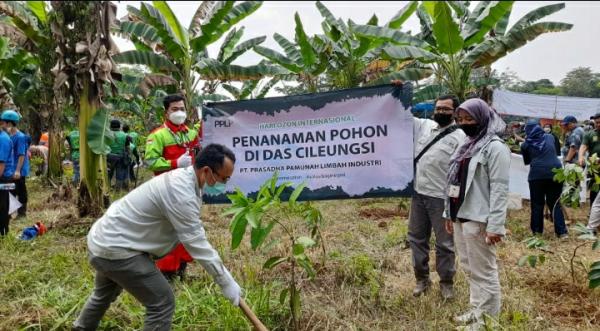 Hari Ozon Internasional, PPLI Turut Serta Aksi Tanam Pohon di Tepi Sungai Cileungsi Kabupaten Bogor