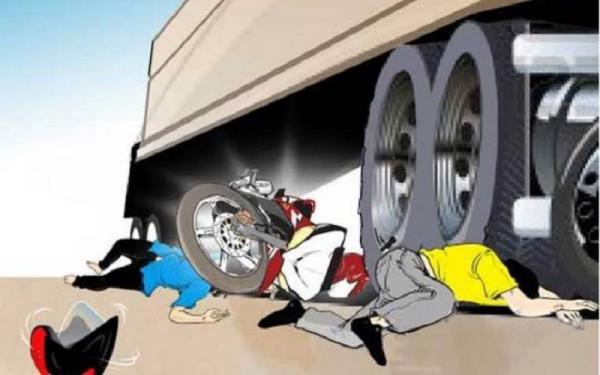 Disenggol Pikap, Pengendara Motor Tewas Dilindas Truk di Jalan Soekarno-Hatta Bandung