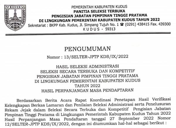 Lolos Seleksi, 20 Kandidat Kepala Dinas/Badan/Inspektorat Ikuti Uji Kompetensi