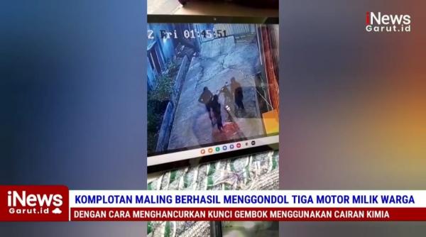 Terekam CCTV Tiga Motor Raib Digondol Maling