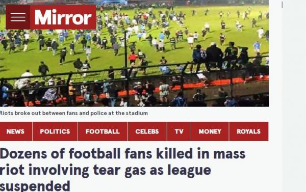 Gempar!!! Media Inggris Soroti Tragedi Kanjuruhan yang Tewaskan 127 Orang