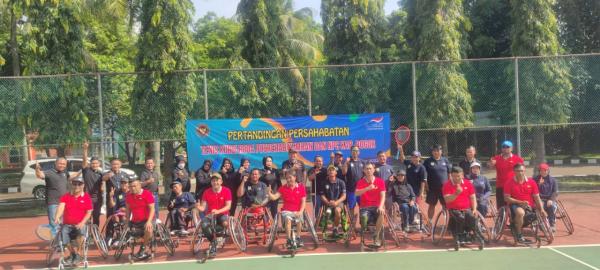 Jelang Peparda Jabar 2022  Tim Tenis Kursi Roda  Kabupaten Bogor Try Out Lawan Tim Pusrehab Kemhan