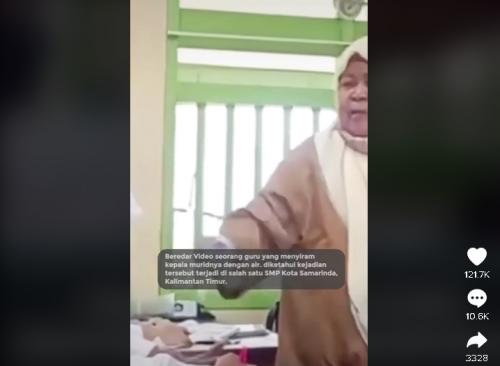 Netizen Naik Pitam Lihat Video Seorang Guru Siram Segelas Air ke Kepala Siswi