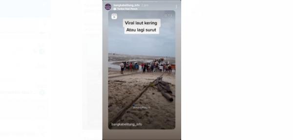 Viral Video Fenomena Air Laut Surut di Pantai Sampur, Ini Penjelasan BPBD Babel