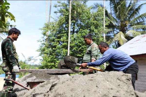 Satgas TNI Manunggal Membangun Desa Ke-115 Kodim 0102 Pidie Kejar Target Selesaikan Rehap RTLH