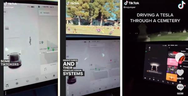 Seram, Lewati Kuburan Kamera Mobil Tesla Tangkap Gambar Hantu