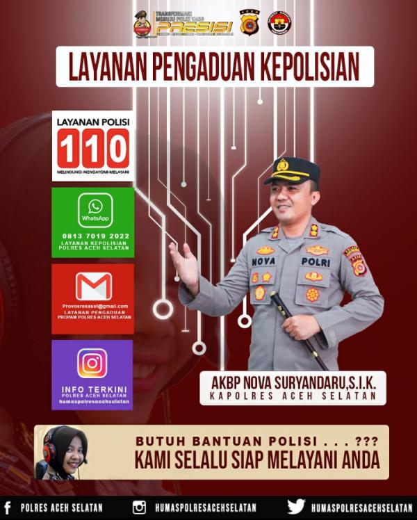 Pelayanan Kepolisian, Polres Aceh Selatan Siaga 1×24 Jam Dalam Layanan 110 Kepada Masyarakat