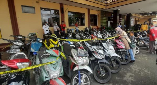 Satreskrim Polres Tasikmalaya Kota Amankan 43 Sepeda Motor Hasil Curian dari 3 Sindikat Curanmor