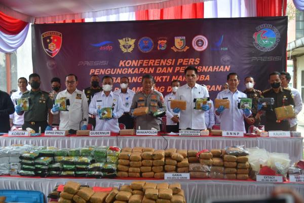 Sebanyak 171,5 kg Sabu Dimusnahkan Polda Lampung