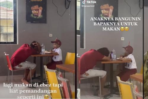 Saat Anaknya Makan, Ayah Pura-pura Tidur,  Endingnya Bikin Mewek!