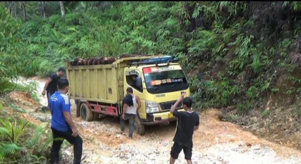 Mobil Warga Kesulitan Melintas, Akibat Jalan Ekstrem Tergerus Air di Aceh Singkil