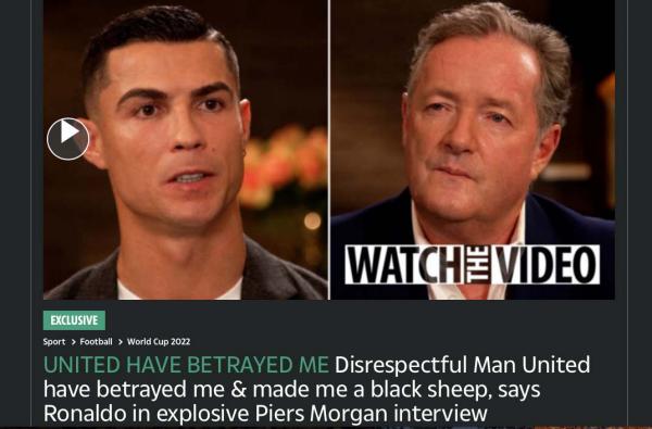 Ungkapan Mengejutkan Selama Berkarir di MU, Cristiano Ronaldo: Saya merasa dikhianati