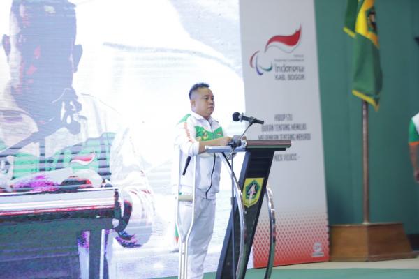 Bangkitkan Spirit Juara di Peparda Jabar 2022 Ketum NPCI Misbah Bacakan Pantun Emas Gunung Pongkor