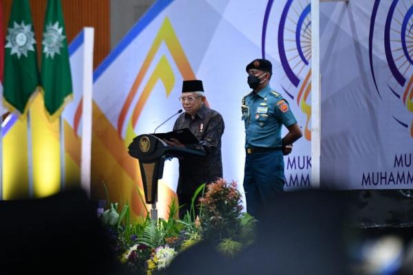 Resmi Tutup Muktamar Muhammadiyah,Ma'ruf Amin Ingatkan Lakum Capresukum Walana Capresuna Saat Pemilu