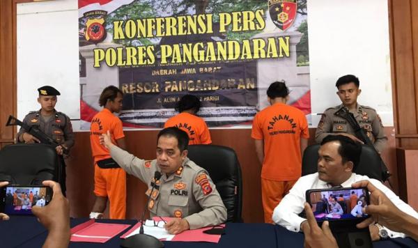 Polres Pangandaran Press Release Pengungkapan Kasus Curas, Salah Satunya Kasus Begal di Padaherang