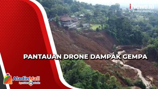 Pantauan Drone Dampak Gempa, Longsor Sebabkan Akses Cianjur-Bandung Tertutup