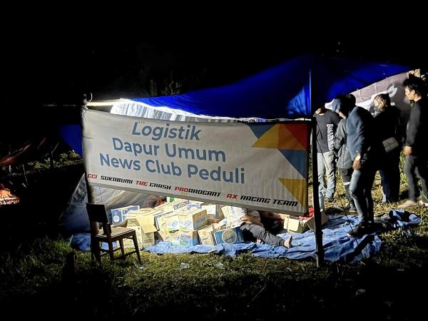 Turut Berduka Gempa Cianjur, Komunitas News Club Peduli Dirikan Dapur Umum dan Tenda Darurat