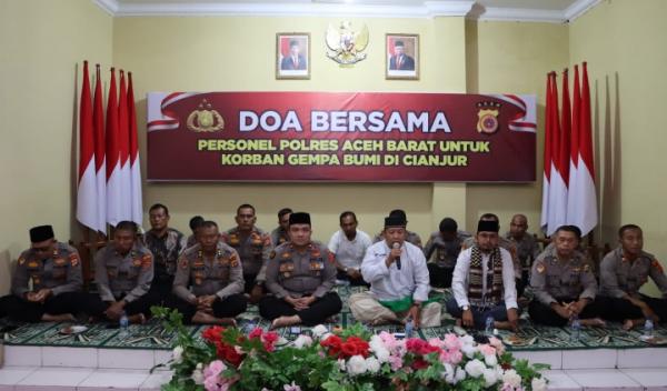 Polres Aceh Barat Gelar Do'a Bersama untuk Korban Gempa Cianjur