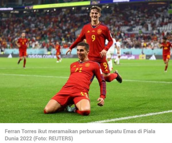 Ferran Torres Saingi Olivier Giroud dan Bukayo Saka Dalam Top Skor Piala Dunia 2022