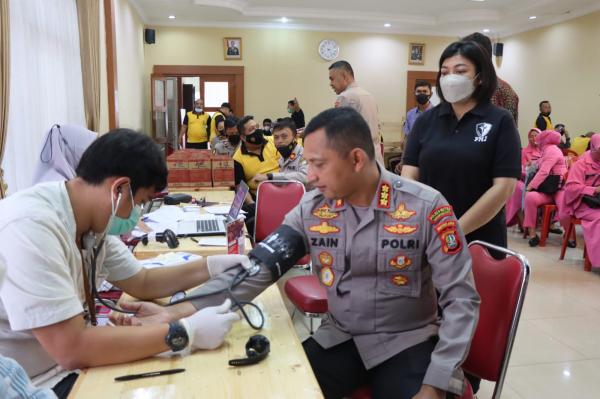 Polres Metro Tangerang Kota Gelar Donor Darah, Sambut Hari Bakti Polda Metro Jaya ke- 73