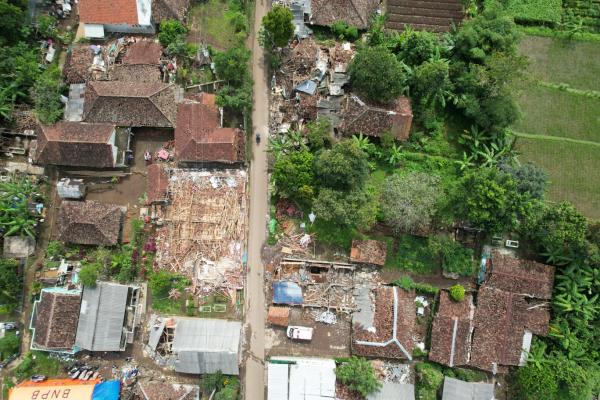 Foto Udara Dahsyatnya Gempa Cianjur
