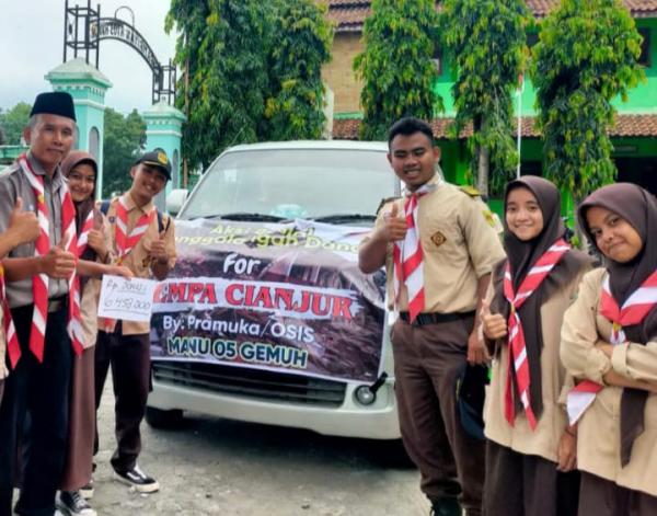 Peduli Gempa Cianjur, Puluhan Pramuka di Kendal Gelar Doa Bersama dan Galang Donasi