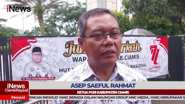 VIDEO: Peringati HGN, PGRI Ciamis Gelar Jumat Berkah Bagi-bagi Makanan di Masjid Agung Ciamis