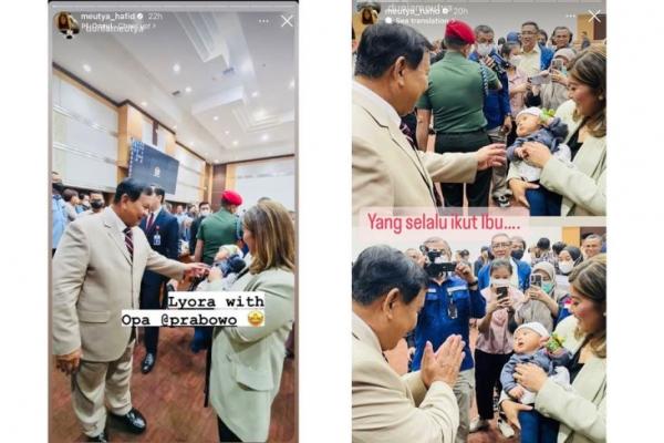 Usai Rapat Menhan Prabowo Bermain dengan Anak Ketua Komisi I DPR 