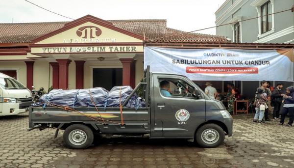 Unpas Kirimkan Bantuan Logistik dan Turunkan Relawan Gabungan Bantu Korban Gempa Cianjur