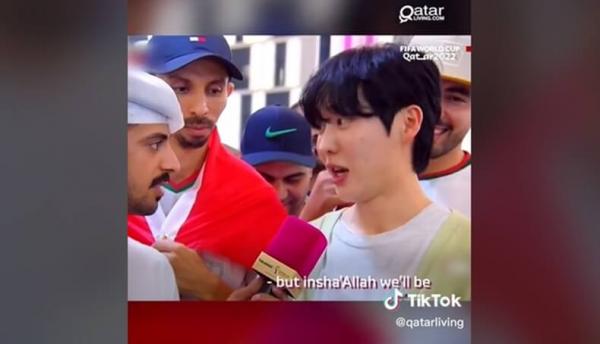 Viral Suporter Korsel Fasih Berbahasa Arab, Reporter Qatar Kaget saat Dijawab Insya Allah