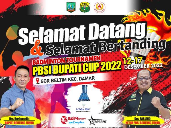 Turnamen PBSI Bupati Cup 2022 di Kabupaten Belitung Timur Dimulai 12 Desember 2022
