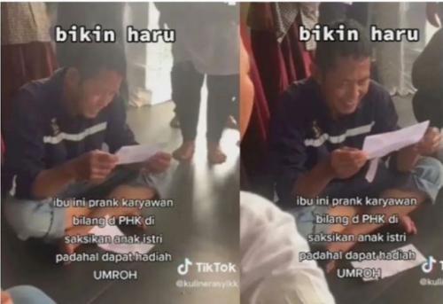 Bos Perusahaan Prank PHK Karyawan, Ternyata Beri Hadiah Umrah Sekeluarga