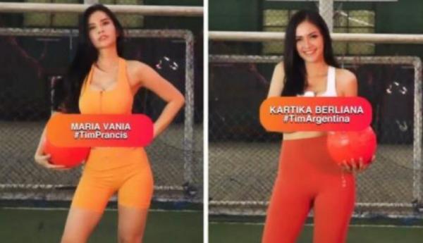 Video Maria Vania dan Kartika Berliana Bikin Heboh Piala Dunia 2022