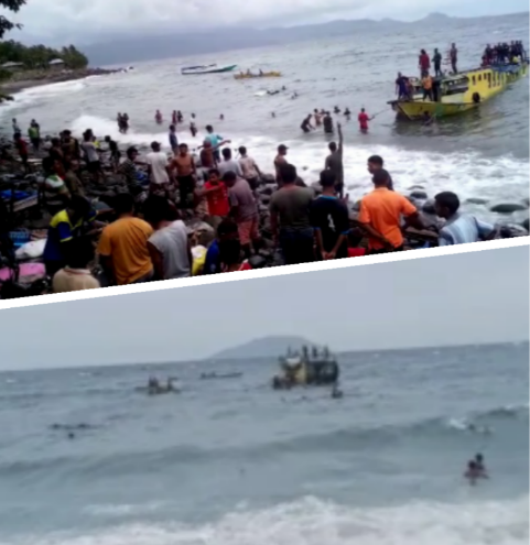 Perahu Motor Penumpang Tujuan Pantar Nyaris Tenggelam setelah Dihantam Ombak