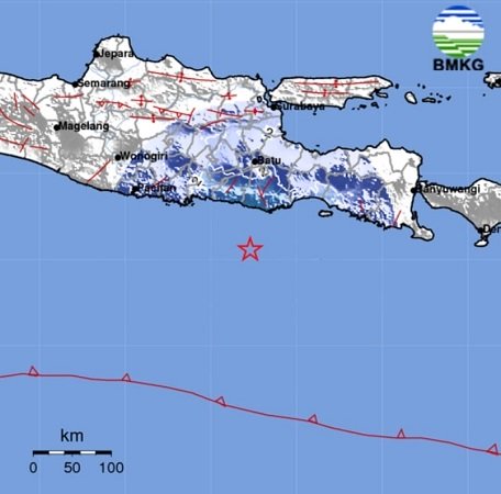 Gempa Bumi Terkini Guncang Kabupaten Malang, Magnitudo 4,8 Terasa hingga Blitar dan Trenggalek
