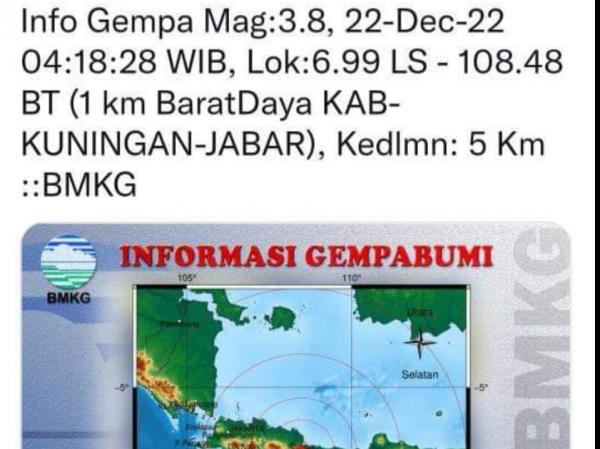 Kuningan Diguncang Gempa, Getaran Terasa Hingga Cirebon dan Sekitarnya