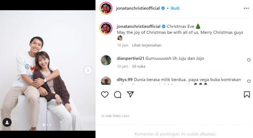 So Sweet! Jonathan Christie Pamer Kemesraan dengan Shania Junianatha di Momen Natal