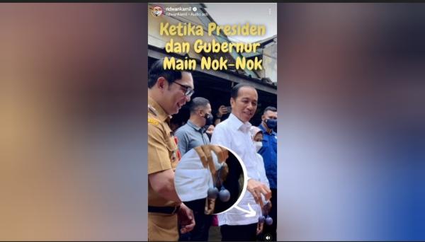 Momen Presiden Jokowi Main Lato-Lato saat Kunjungi Pasar Tradisional Subang